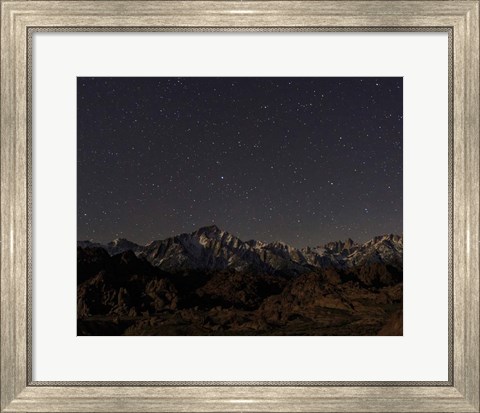 Framed Mount Whitney Moon &amp; Stars Print