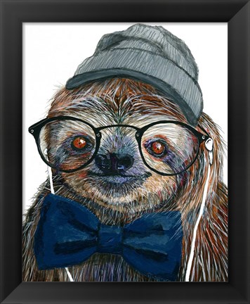 Framed Hipster Sloth Print