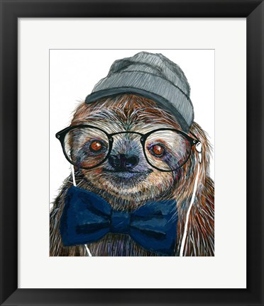 Framed Hipster Sloth Print