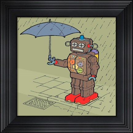 Framed Brolly Bot Print