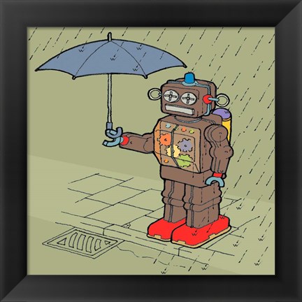 Framed Brolly Bot Print