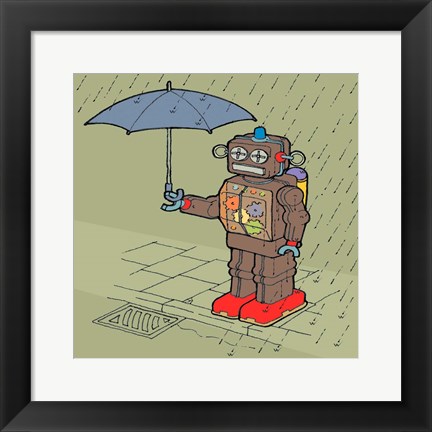 Framed Brolly Bot Print