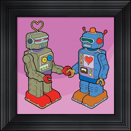 Framed Love Bots Print
