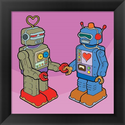 Framed Love Bots Print