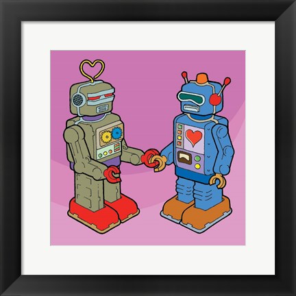 Framed Love Bots Print