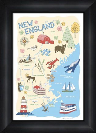 Framed New England Print