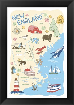 Framed New England Print