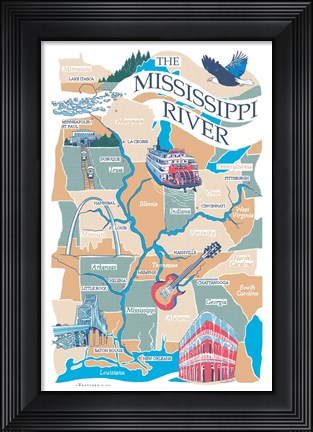 Framed Mississippi River Print