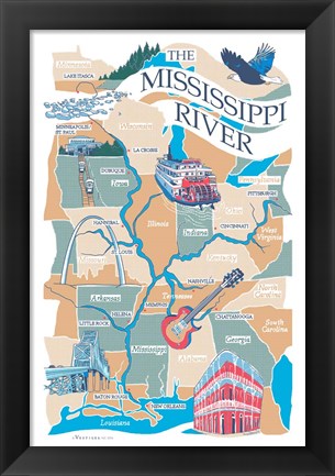 Framed Mississippi River Print