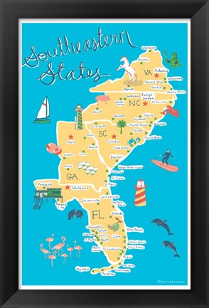 Framed Southeastern States Print