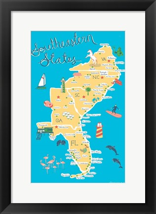 Framed Southeastern States Print