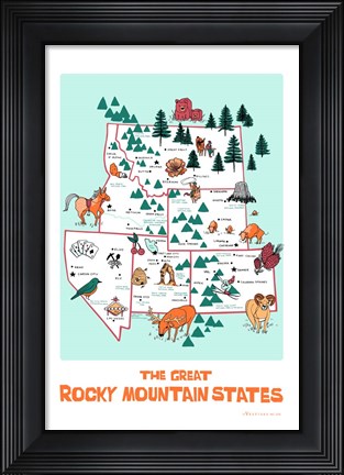 Framed Great Rocky Mountain States Print