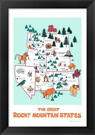 Framed Great Rocky Mountain States Print