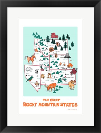 Framed Great Rocky Mountain States Print