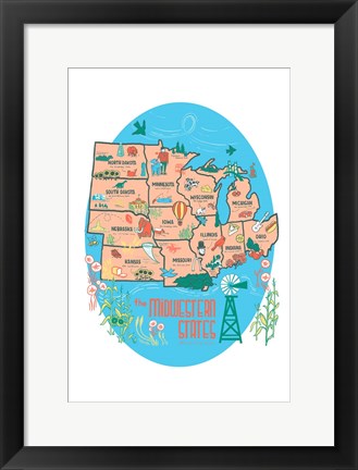 Framed Midwestern States Print