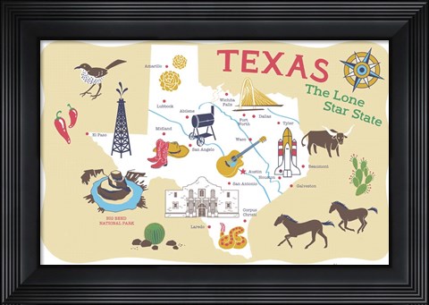 Framed Texas Print