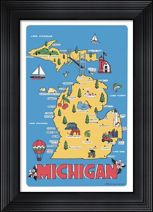Framed Michigan Print