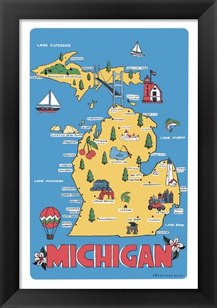 Framed Michigan Print