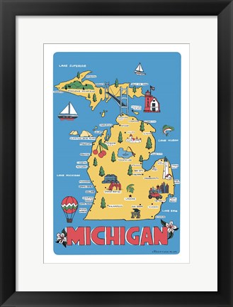 Framed Michigan Print