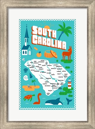 Framed South Carolina Print