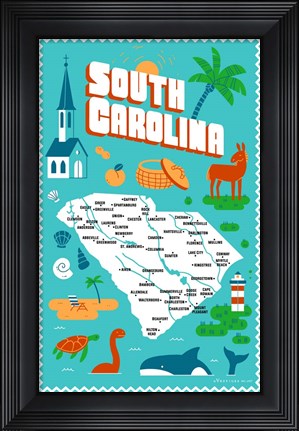 Framed South Carolina Print