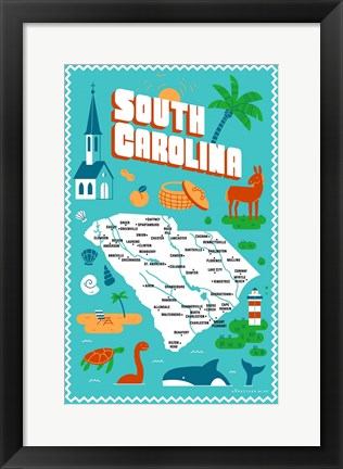 Framed South Carolina Print