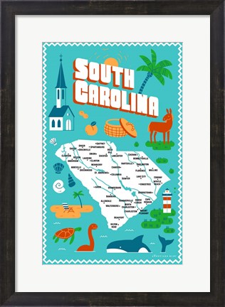 Framed South Carolina Print