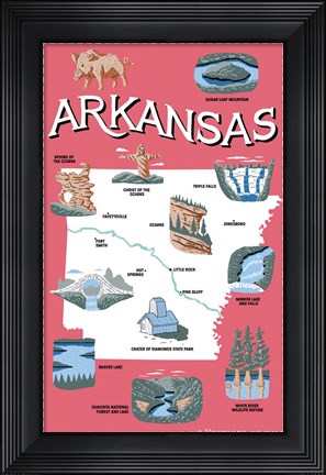 Framed Arkansas 2 Print