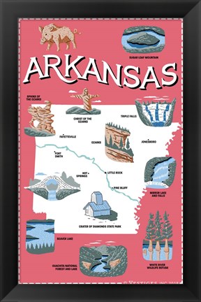 Framed Arkansas 2 Print