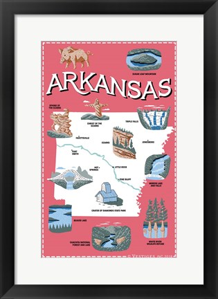 Framed Arkansas 2 Print