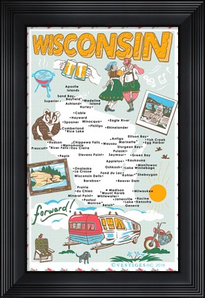 Framed Wisconsin Print