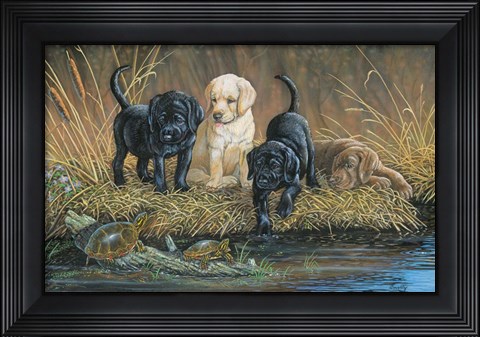 Framed Turtle Hunters Print
