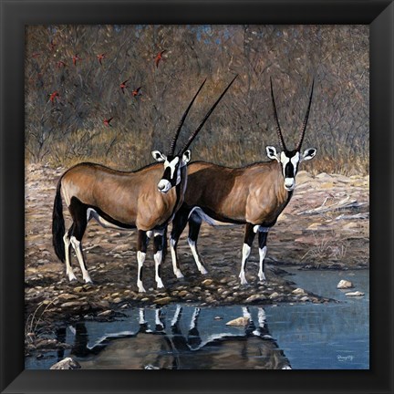 Framed At The Waterhole Print