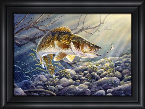 Framed Break Line Walleye Print