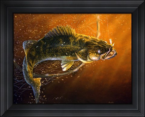 Framed Out Of The Net Walleye Print