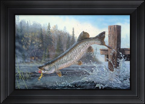 Framed Tiger In The Mist Print