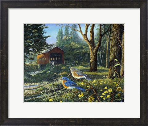 Framed Sleepy Hollow Bluebirds Print