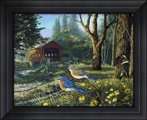 Framed Sleepy Hollow Bluebirds Print