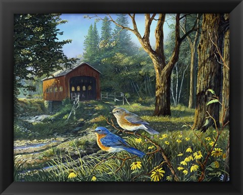 Framed Sleepy Hollow Bluebirds Print