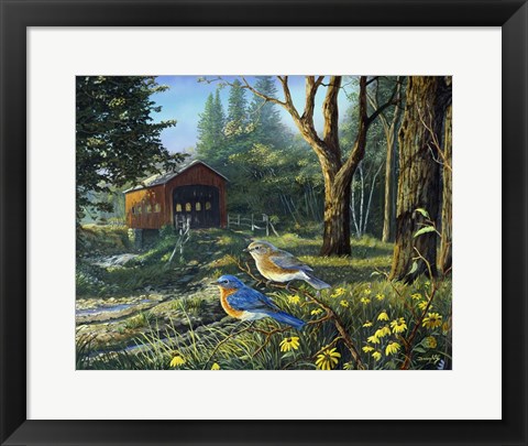 Framed Sleepy Hollow Bluebirds Print