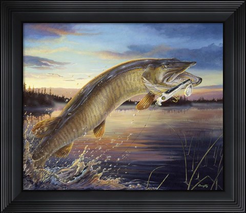 Framed Twilight Muskie Print