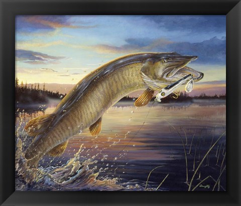 Framed Twilight Muskie Print