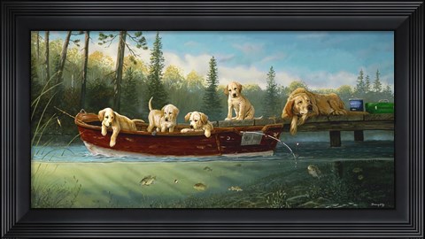 Framed Fishing Lesson Print