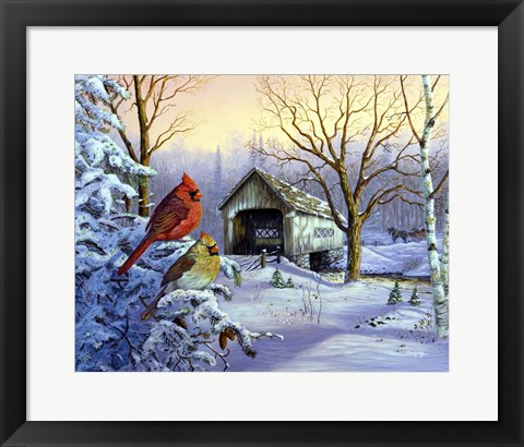 Framed Snowy Haven Print