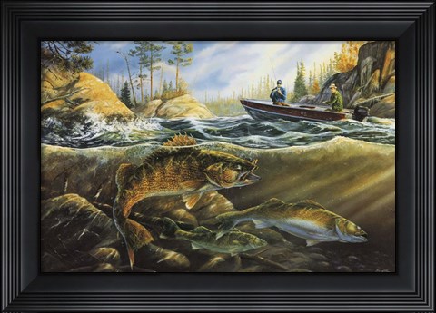 Framed Fishing The Narrows Print