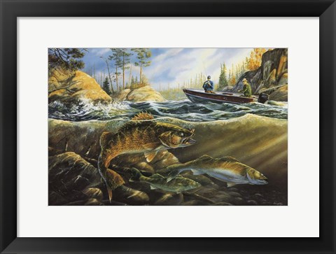 Framed Fishing The Narrows Print