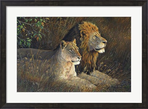 Framed Lions Domain Print