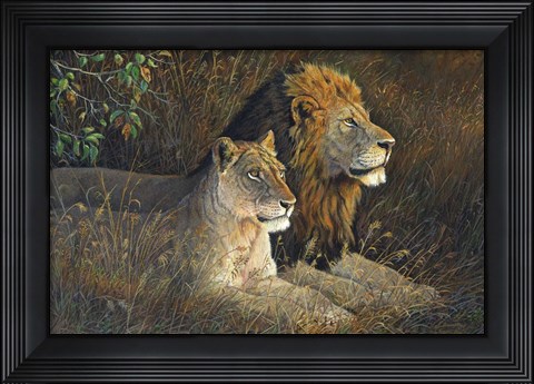Framed Lions Domain Print