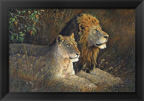 Framed Lions Domain Print