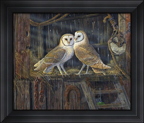 Framed Barnyard Romance Print